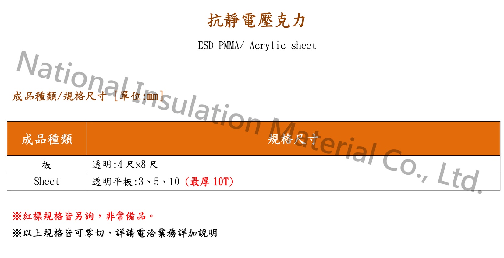 抗靜電板-PMMA壓克力塑料板